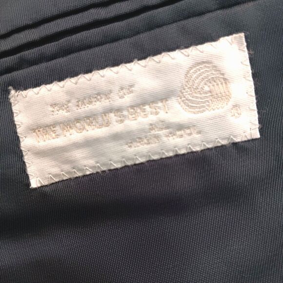 Vtg PERRY ELLIS 46R Navy Blue Wool Blazer MADE IN USA The Coach House 80s 90s - Picture 13 of 14